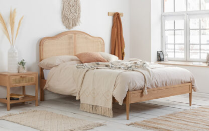 Birlea Leonie Wooden Rattan Bed Frame